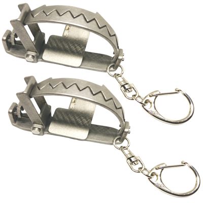 Trappy - The Original MINI Bear Trap Keychain That Works - Silver,1 Pack