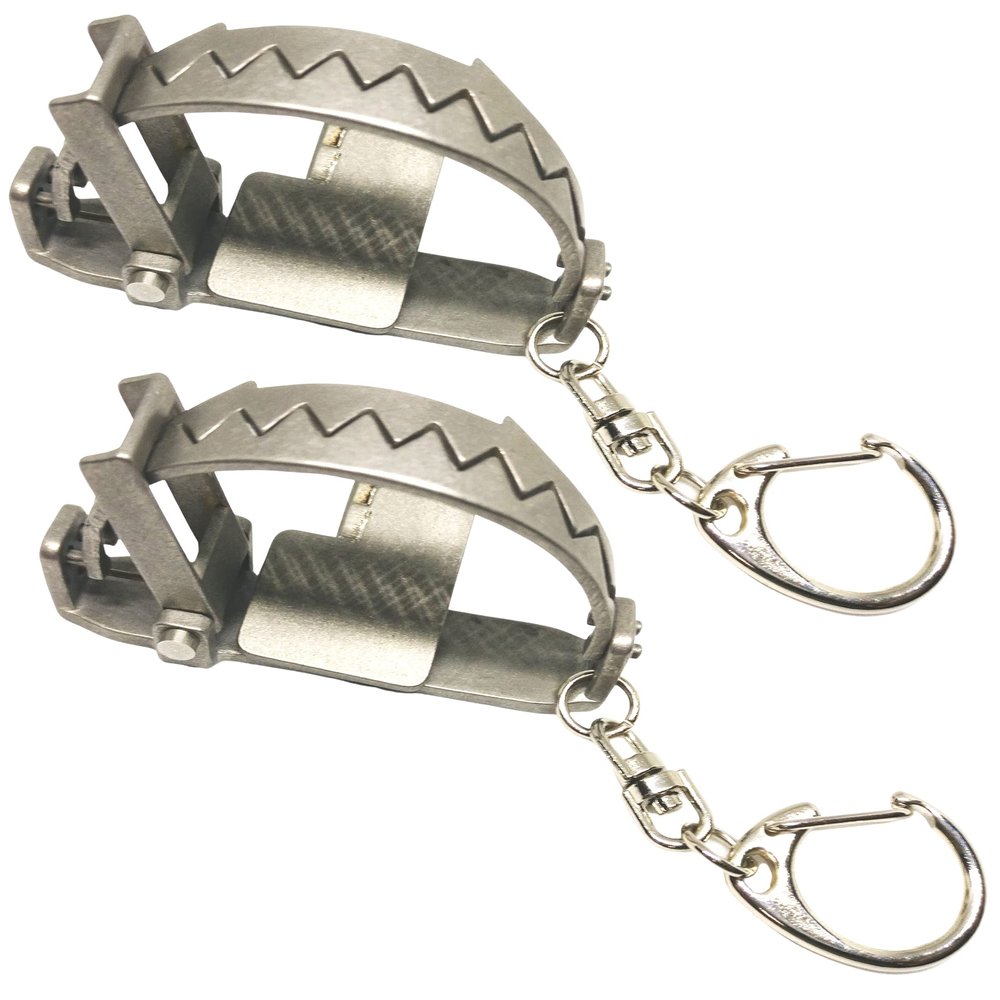 Trappy - The Original MINI Bear Trap Keychain That Works - Silver,1 Pack