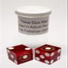19mm Craps Dice Pair Matching Serial Numbers - Authentic Las Vegas Casino Table-Played Dice (Four Queens (Red Polished)) view 2