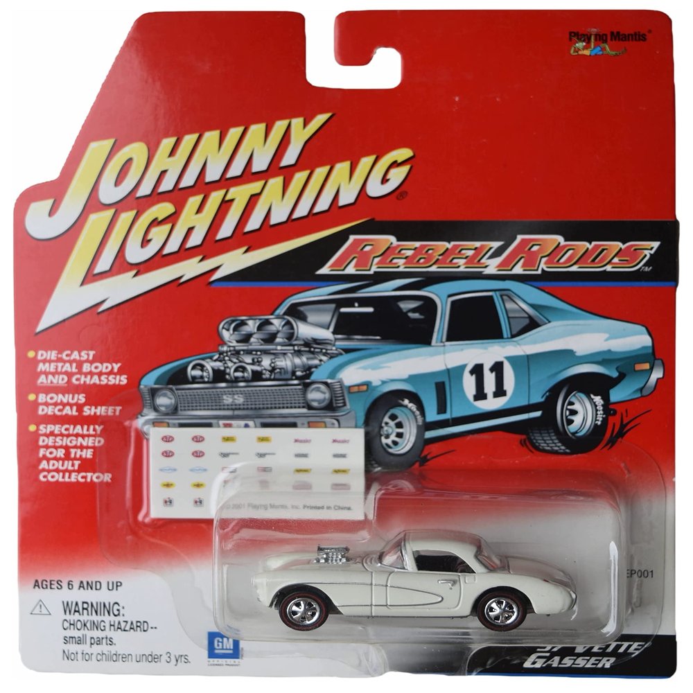Johnny Lightning '57 Vette Gasser, Rebel Rods [White]