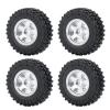 4Pcs 1.0 inch Beadlock Wheels Rims Hubs with Rubber Tires for Axial 1/24 SCX24 90081 RC Crawler Car(Silver) view 2