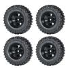 4Pcs 1.0 inch Beadlock Wheels Rims Hubs with Rubber Tires for Axial 1/24 SCX24 90081 RC Crawler Car(Black) view 2