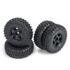 4Pcs 1.0 inch Beadlock Wheels Rims Hubs with Rubber Tires for Axial 1/24 SCX24 90081 RC Crawler Car(Black) view 3