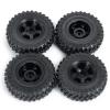4Pcs 1.0 inch Beadlock Wheels Rims Hubs with Rubber Tires for Axial 1/24 SCX24 90081 RC Crawler Car(Black) view 4