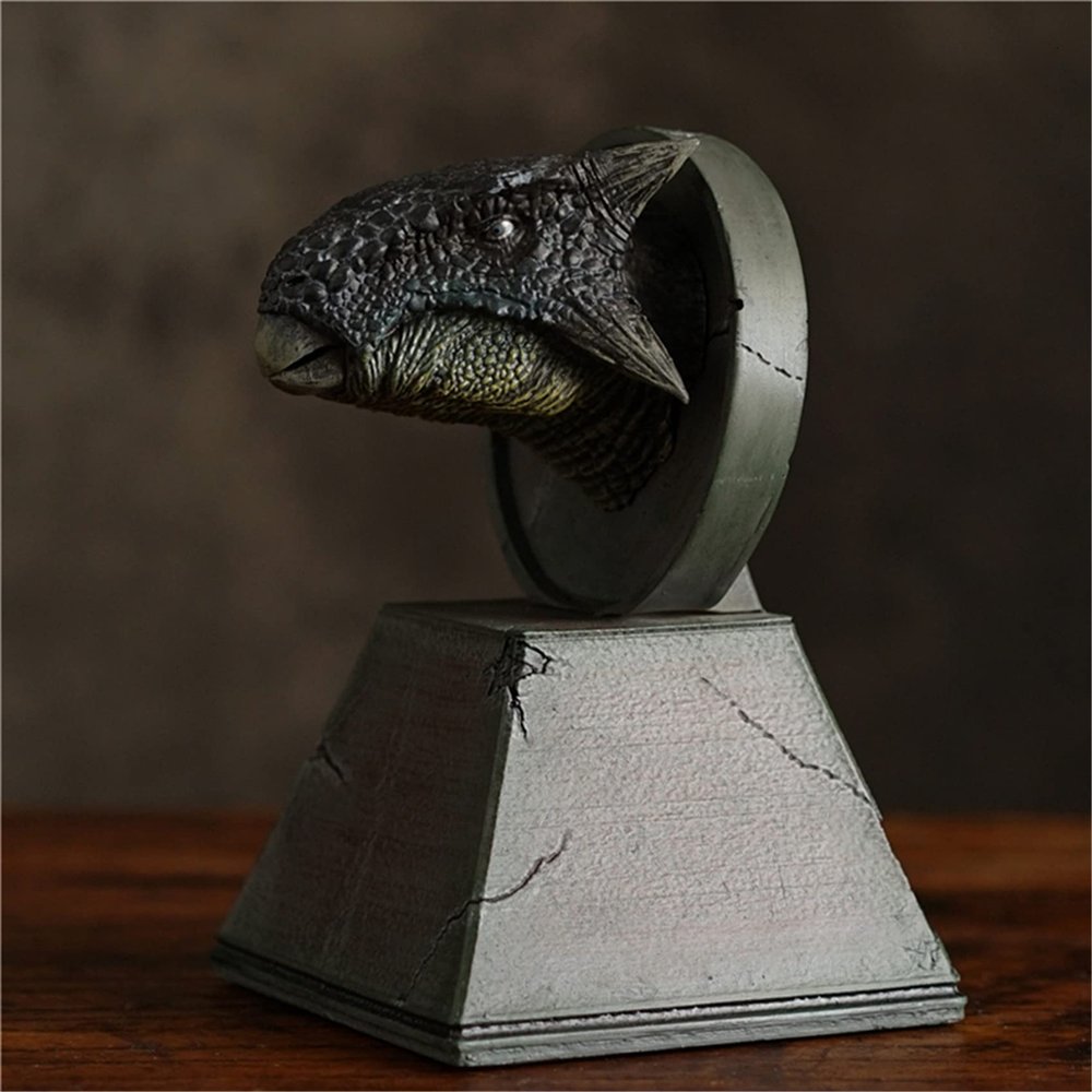 Lana Toys Nanmu Dinosaur Head Statue Carnotaurus Spinosaurus Velociraptor Mosasaurus Allosaurus Tyrannosaurus Rex Model Realistic Figure Resin Collector Decoration Gift Adult (Ankylosaurus)