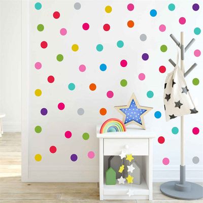 320pcs Multicolor Dots Wall Stickers for Kids Room,Peel and Stick Waterproof Vinyl Home Decor Murals Decals JD002 (Round Shape)