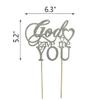 Silver Glitter God Gave Me You Cake Topper for Wedding/Engagement/Marriage Party Decorations view 3