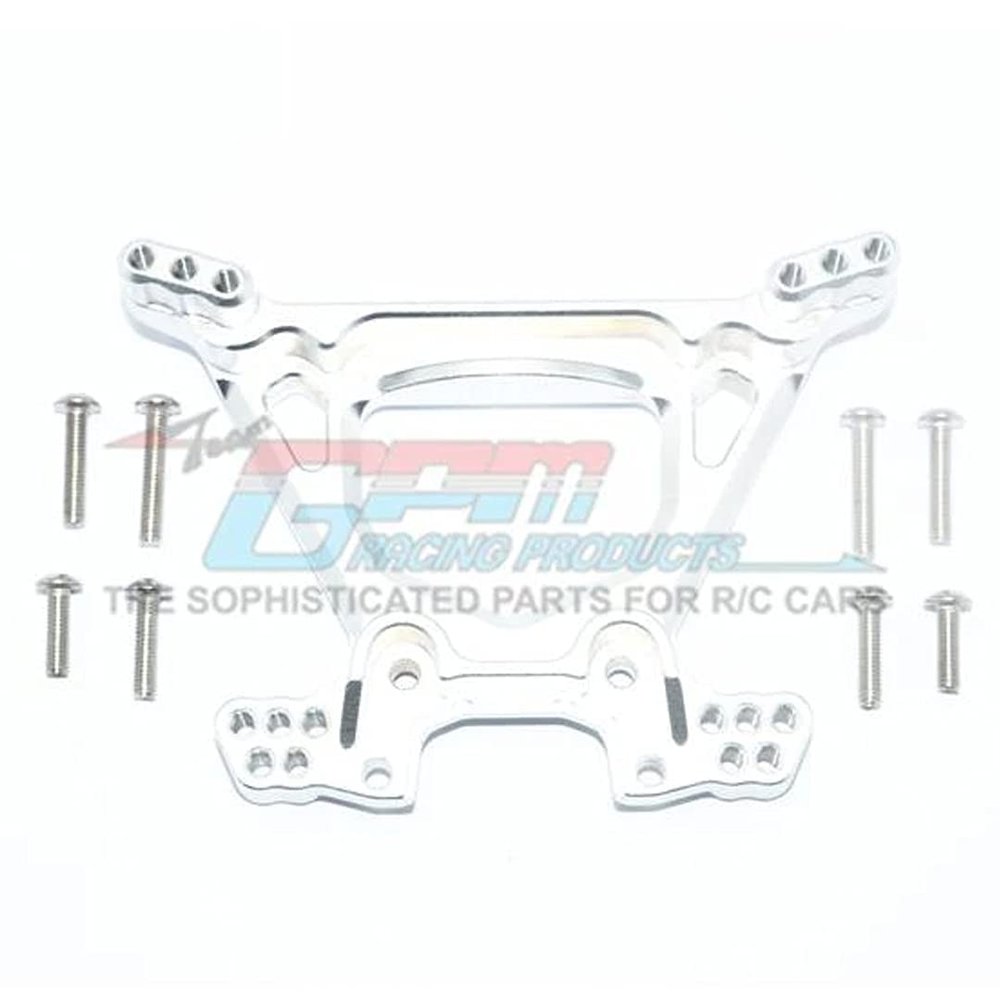 GPM Racing Aluminum Rear Shock Tower Silver : Rustler 4x4