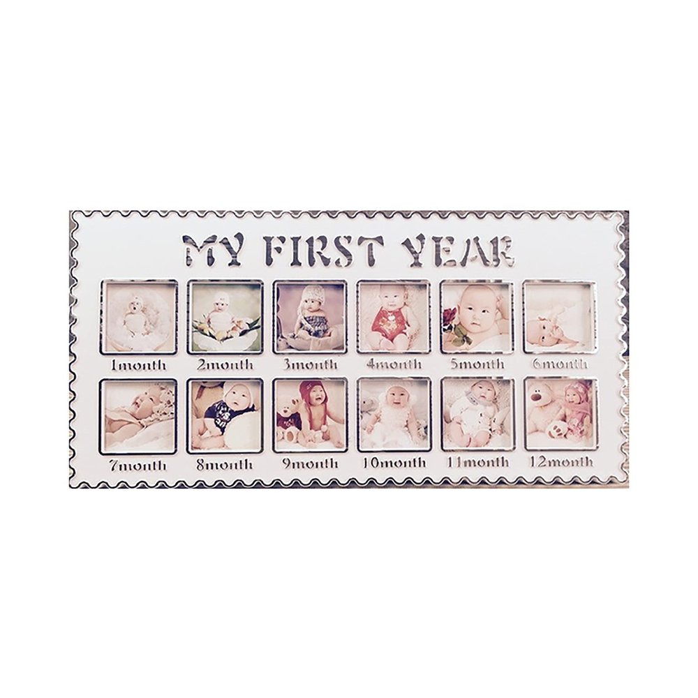 006 Baby First Year Frame Baby Picture Keepsake Frame for Photo Memories, Baby's First Year Frame, First Year Newborn Baby Collage Keepsake Picture Frame for Photo Memories