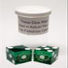 19mm Craps Dice Pair Matching Serial Numbers - Authentic Las Vegas Casino Table-Played Dice (Four Queens (Green Polished)) view 2