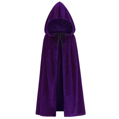 LMYOVE Velvet Cloak, Hooded Cape for Men & Women Christmas Halloween Costume (80 cm/31.50 inch, Purple)