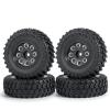 4Pcs 1.0" Micro Beadlock Wheels with Rubber Tires for Axial 1/24 SCX24 90081 RC Crawler Car (Black) view 1