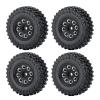 4Pcs 1.0" Micro Beadlock Wheels with Rubber Tires for Axial 1/24 SCX24 90081 RC Crawler Car (Black) view 2