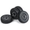 4Pcs 1.0" Micro Beadlock Wheels with Rubber Tires for Axial 1/24 SCX24 90081 RC Crawler Car (Black) view 3