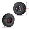 4Pcs 1.0" Micro Beadlock Wheels with Rubber Tires for Axial 1/24 SCX24 90081 RC Crawler Car (Black) view 4