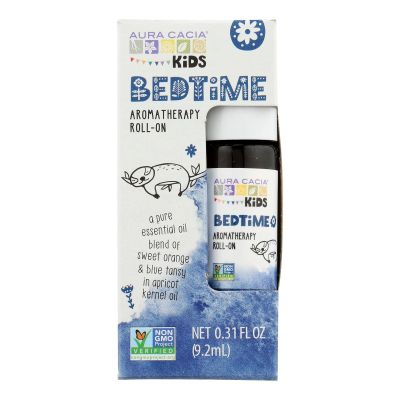Aura Cacia Kids Bedtime Roll-On - Gentle Essential Oil Blend with Lavender, Citrus, and Frankincense for Sleep Routine | 0.31 Fl Oz (Pack of 1)