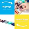 BEKILOLE Wooden Montessori Toys for Kids Toddler Number Puzzles Sorter Counting Shape Stacker Stacking Game Preschool Toys for Boy Girl Learning Education Math Blocks Year Old Girl Gifts (Macron) view 2