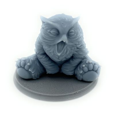 HERO Creations - Owlbear Sitting- RPG - Dungeons and Dragons - DND - Pathfinder - Lord of The Ring - Figurine Miniature (Gray/Unpainted) (1 Large (Base 50mm))