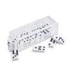 Bey-Berk Personalized Danny Acrylic Domino Set, 28-Piece White Dominoes in Clear Lucite Case with Sliding Lid, Custom Laser Engraving on Top view 1
