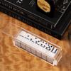 Bey-Berk Personalized Danny Acrylic Domino Set, 28-Piece White Dominoes in Clear Lucite Case with Sliding Lid, Custom Laser Engraving on Top view 2