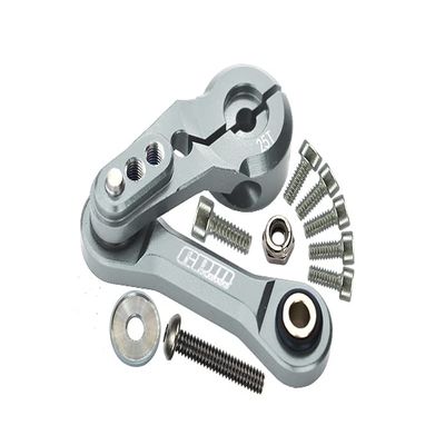 Aluminum Tie Rod + 25T Servo Horn for Arrma 1:8 KRATON/Typhon/Talion/Outcast/Notorious/KRATON V5 / Notorious V5 / 1:7 Limitless/Infraction/Mojave/FIRETEAM - 11Pc Set Silver