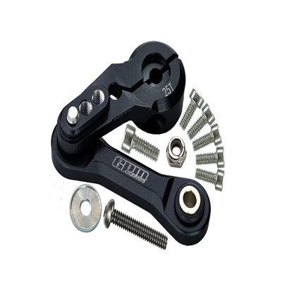Aluminum Tie Rod + 25T Servo Horn For Arrma 1:8 KRATON/TYPHON/TALION/OUTCAST/NOTORIOUS/KRATON V5 / NOTORIOUS V5 / 1:7 LIMITLESS/INFRACTION/MOJAVE/FIRETEAM - 11Pc Set Black
