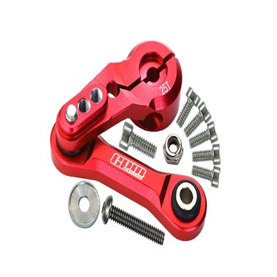 Aluminum Tie Rod + 25T Servo Horn For Arrma 1:8 KRATON/TYPHON/TALION/OUTCAST/NOTORIOUS/KRATON V5 / NOTORIOUS V5 / 1:7 LIMITLESS/INFRACTION/MOJAVE/FIRETEAM - 11Pc Set Red