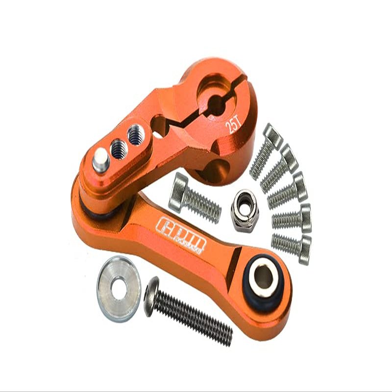 Aluminum Tie Rod + 25T Servo Horn for Arrma 1:8 KRATON / Typhon / Talion / Outcast / Notorious / KRATON V5 / Notorious V5 / 1:7 Limitless / Infraction / Mojave / FIRETEAM - 11Pc Set Orange