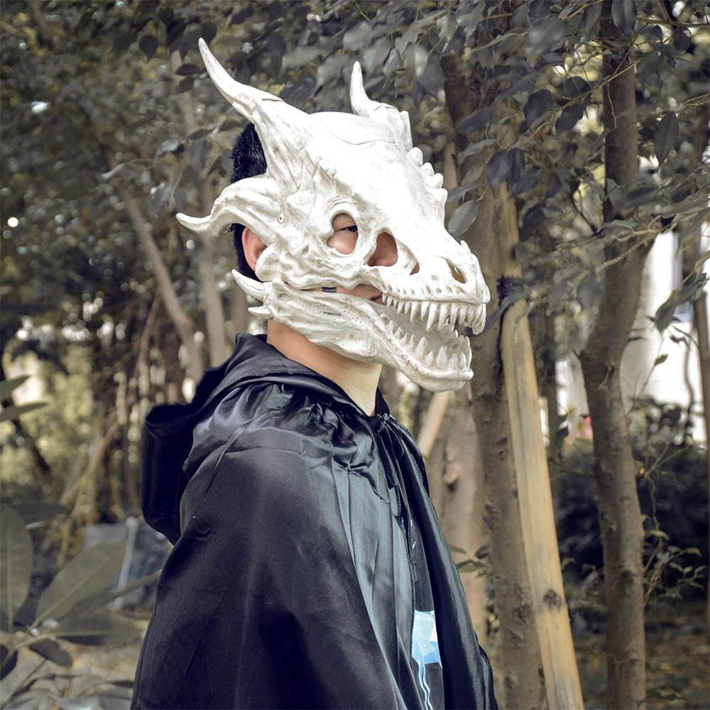 PARTYGEARS Movable Jaw-Dino Mask Moving Jaw Decor-Tyrannosaurus Rex Mask Birthday Decorations, Party for Furry Halloween(Dino)