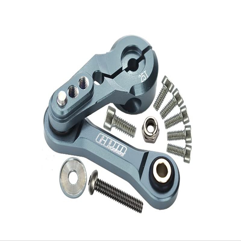 Aluminum Tie Rod + 25T Servo Horn for Arrma 1:8 KRATON/Typhon/Talion/Outcast/Notorious/KRATON V5 / Notorious V5 / 1:7 Limitless/Infraction/Mojave/FIRETEAM - 11Pc Set Gray Silver