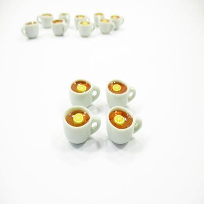 1:6 Set 4 Cups Lemon Tea Dollhouse Miniature Food Drinks Beverage #M 15859