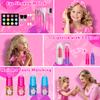 Hollyhi 58 Pcs Kids Makeup Kit for Girl, Princess Toys Real Washable Cosmetic Set with Mirror, Kids Makeup Sets for Girls, Play Make Up Birthday Gifts for 3 4 5 6 7 8 9 10 11 12 Years Old Kid (Rose) view 3