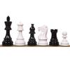 RoyalChessMall-3.8" Black and Ivory White Painted Staunton Chess Pieces only Set - Weighted Wood view 1