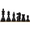 RoyalChessMall-3.8" Black and Ivory White Painted Staunton Chess Pieces only Set - Weighted Wood view 2