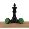 RoyalChessMall-3.8" Black and Ivory White Painted Staunton Chess Pieces only Set - Weighted Wood view 3
