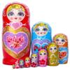 JoyNest Russian Nesting Dolls 10pcs Matryoshka Wood Stacking Nested Set Heart Shape Girl Handmade Toys for Children Kids Christmas Birthday Halloween Wishing Gift view 1