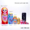 JoyNest Russian Nesting Dolls 10pcs Matryoshka Wood Stacking Nested Set Heart Shape Girl Handmade Toys for Children Kids Christmas Birthday Halloween Wishing Gift view 2