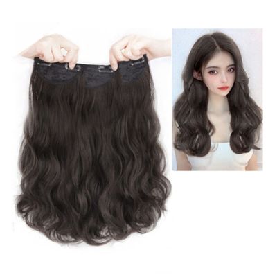 Hgfkt Cosplay Wig Women's Wavy Black Long Hair Wigs Women's Body Wavy Middle Heat-Resistant Synthetic Full Wigs Women's Fashion Wavy Long Curly Hair Wigs Wavy Black Brown (Color : Black)