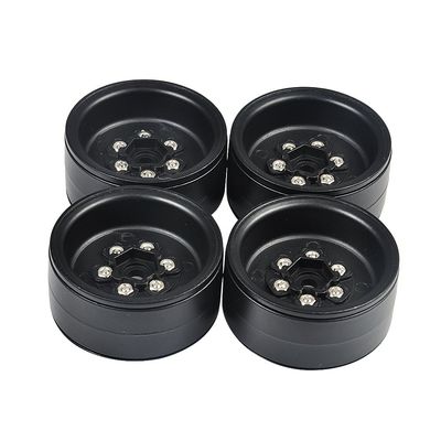 RC-Hub 4Pcs Metal 1.9" Beadlock Wheels for 1/10 TRX-4 Axial SCX10 D90 90046 RC Car, Black