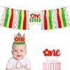 Baby Birthday Banner Decoration - 1st Birthday Baby High Chair One Banner Chair Decoration for Birthday Theme Party Supplies (Flower) view 2