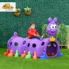 Qaba Caterpillar Tunnel, Toddler Tunnel for Kids Crawl and Climb Through, Kids' Play Structure Indoor Outdoor, 2 Sections, Purple view 2