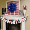 4th of July 12 Month Photo Banner 1st Birthday Party Decoration Newborn Milestone First Year Red White Blue Star Photo Prop view 4