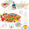 Ggiibro Straw Constructor Toys STEM Building 600Pcs Toy Interlocking Plastic Engineering Thin Tube Blocks Educational Kit for 3 4 5 6 7years Kids Boys and Girls Gift Preschool Toy with Storage Box view 1