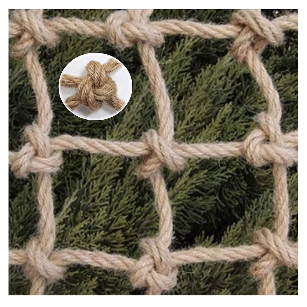 Child Safety Net, Hemp Rope Net Heavy Duty Decor Net Treehouse Climbing Net Kids Swingset Birds Net Cargo Rope Ladder Truck Trailer Netting Balcony Fence (Size : 1 * 4m(3 * 13ft))
