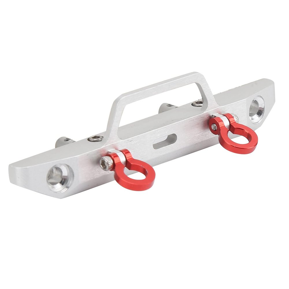 1/24 RC Front Bumper Aluminum Alloy Metal Front Bumper Accessories for SCX24 90081(Silver)