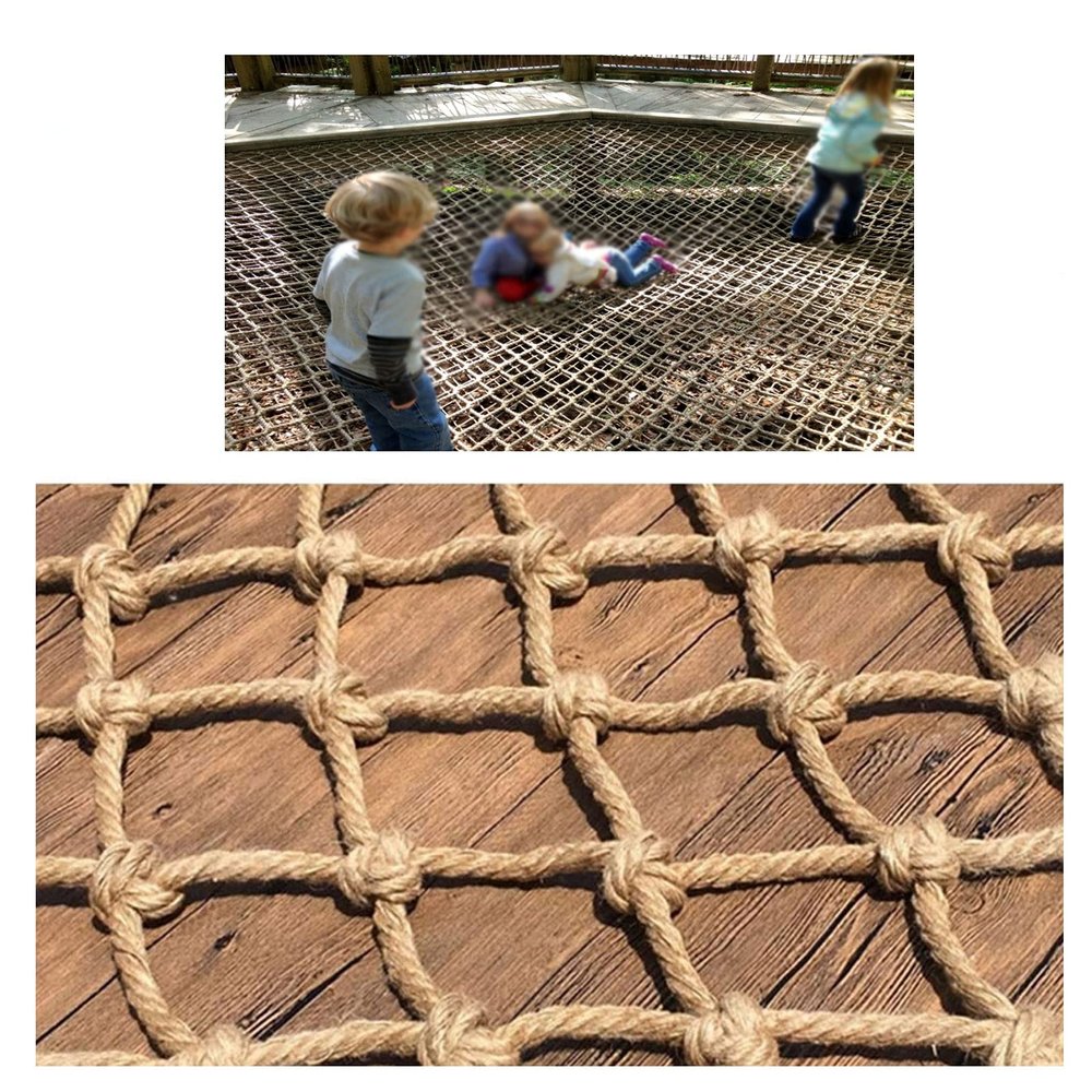 Rope Net for Kids, Playground Climbing Net Heavy Duty Hemp Rope Cargo Net Stair Balcony Protective Net Pets Safety Net Outdoor Swingset Rope Ladder (Size : 3 * 10m(10 * 33ft))