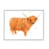 Stupell Industries Highland Cattle Whimsical Orange Farm Animal Yak view 1