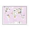 Stupell Industries Kid's Map of The World with Animals Light Pink view 1