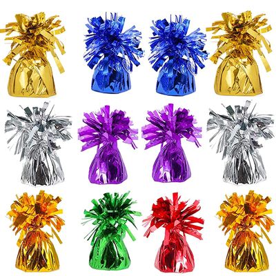 Metallic Balloon Weights, Birthday Party Favors, Novelty and Gag Gifts, 5.5" Inches, 12-Pack (Multi-color)
