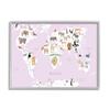 Stupell Industries Kid's Map of The World with Animals Light Pink view 1